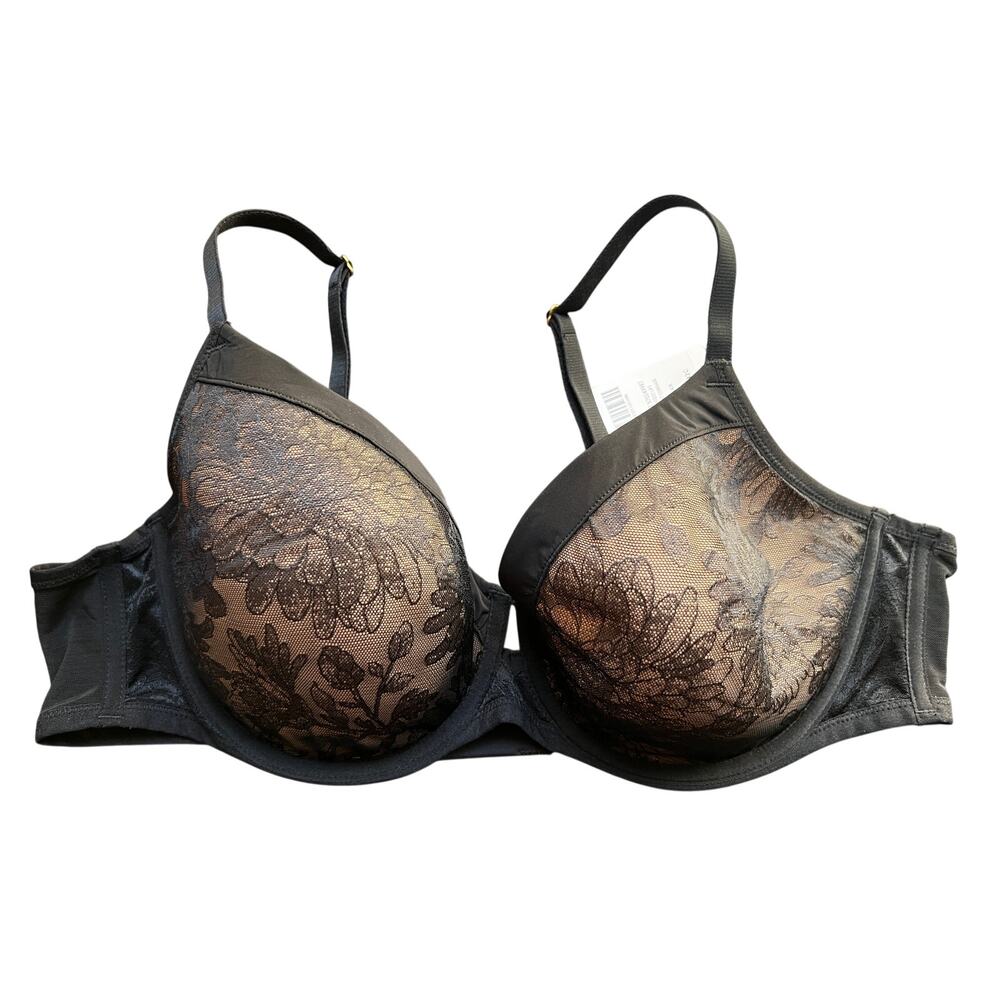 SOMA LIGHTEST LIFT PERFECT COVERAGE LACE BRA CONVERTIBLE STRAPS BLACK 42C NEW